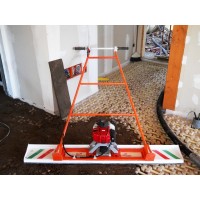 Engine driver screed for semi dry sand and cement mix for floors etc