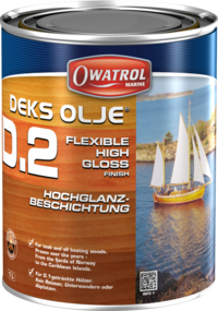 Deks olje D2 is a clear, non-peel, high gloss finish normally applied on top of Deks Olje D1