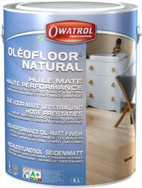 Oleofloor Natural, Matt waterborne wood oil for floors or wood finishing